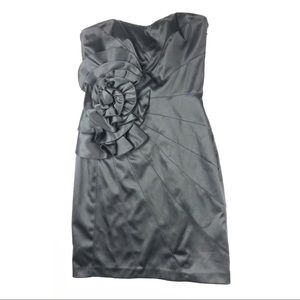 NWT White House Black Market Size 4 Strapless Satin Little Black Dress new